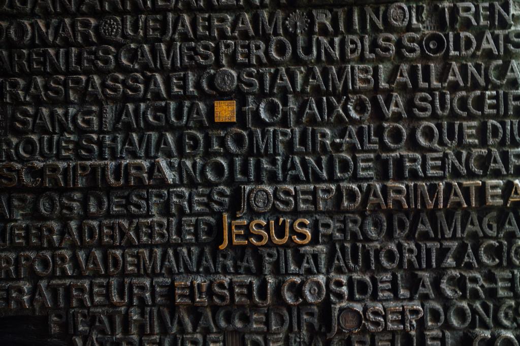 A wall of words related to what Jesus said