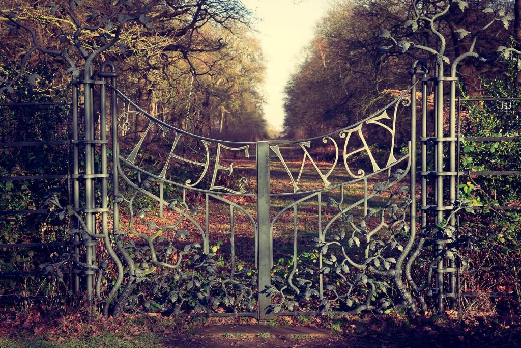 An AI representation of a green iron gate with "The Way" placed on top of it.
