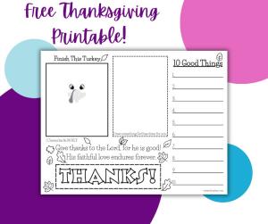 image of a Thanksgiving activity printable for kids