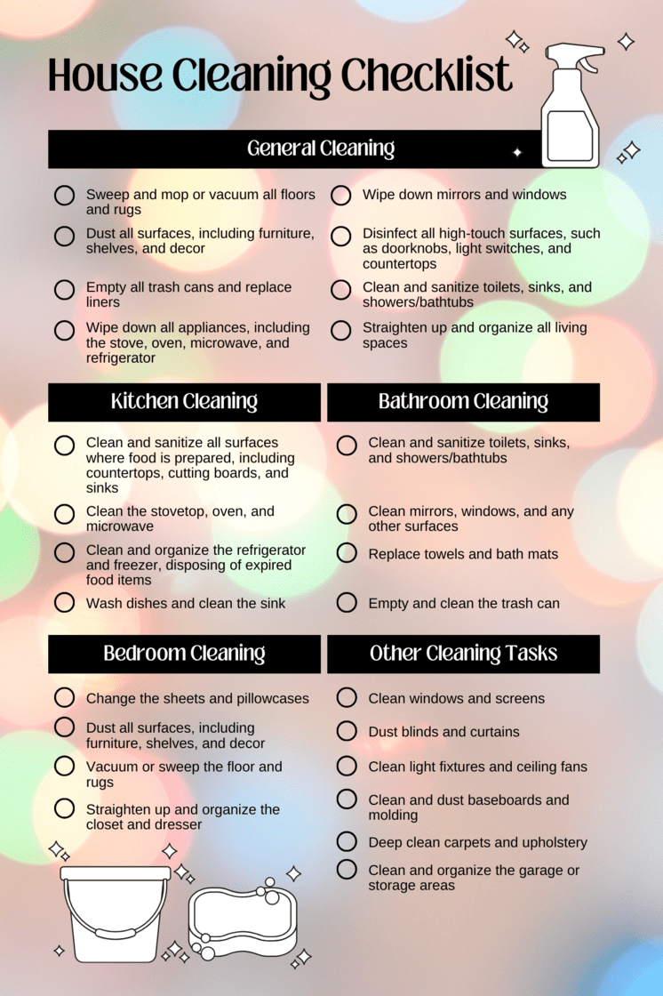 House Cleaning Checklist (1) | LeAnne Stadler