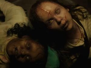 Lidya Jewett and Olivia Marcum in "The Exorcist: Believer."