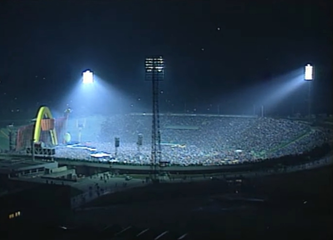 A crowd of over 40k gathered at Koševo Stadium September 23, 1997 for a U2 concert. 
