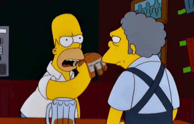 Homer Simpson demanding satisfaction.