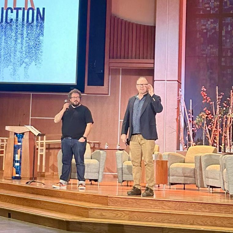 Tripp Fuller (left) and Thomas Jay Oord (Right) presenting God After Deconstruction.