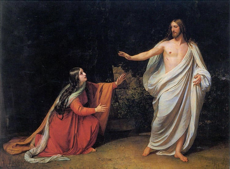 The Appearance of Christ to Mary Magdalene, Alexander Ivanov ca. 1836. Public domain.