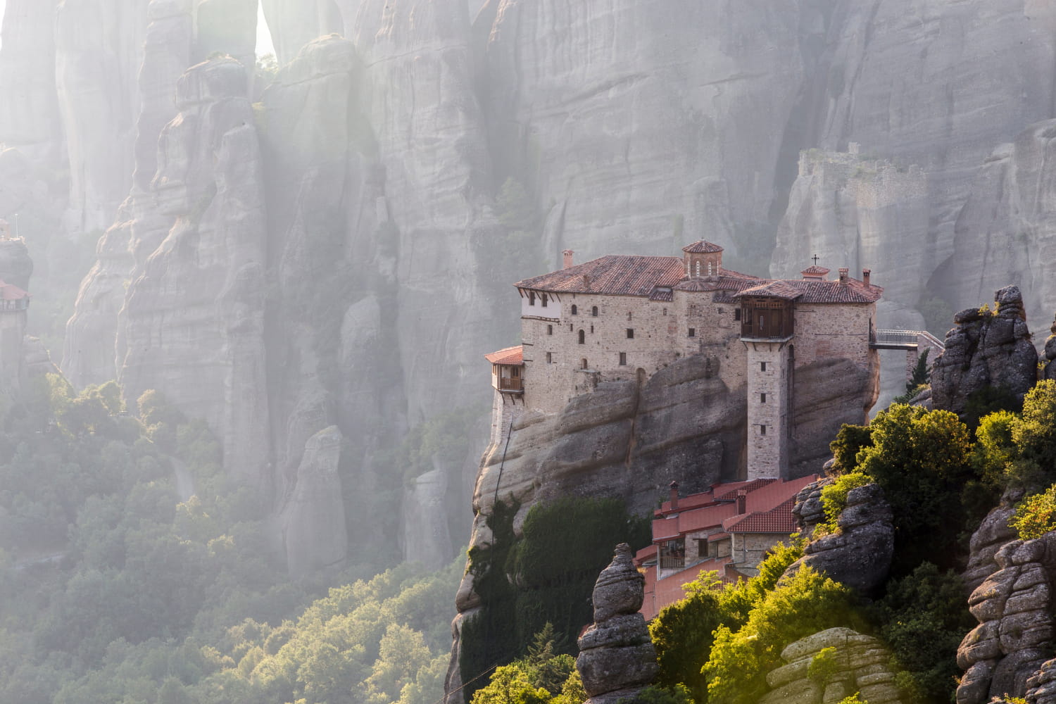 Greek monastery high in the Greek mountains