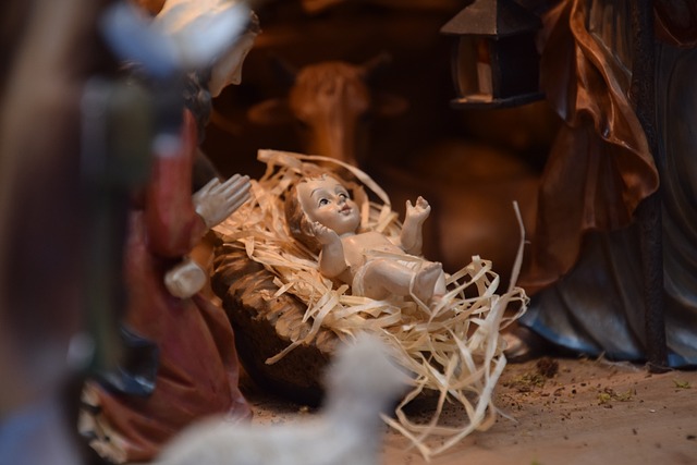 Nativity figure of Baby Jesus in the manger