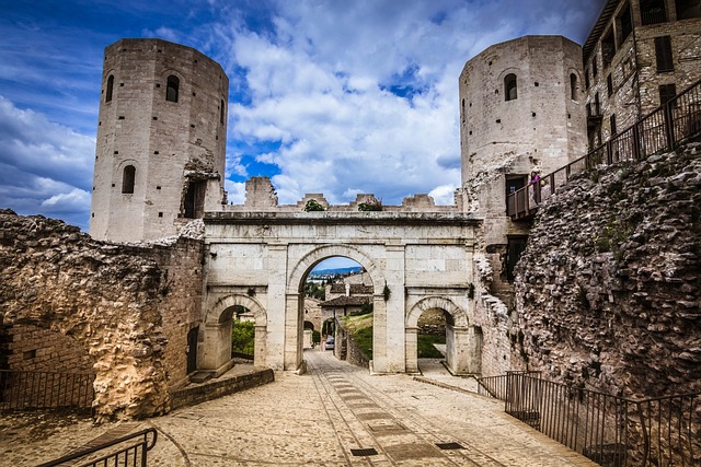 Street view of Spello, an ancient medieval town