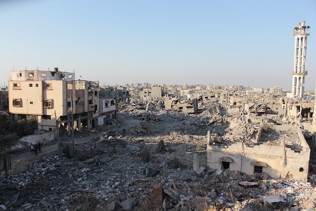 View of widespread destruction in Gaza from Israel-Hamas war