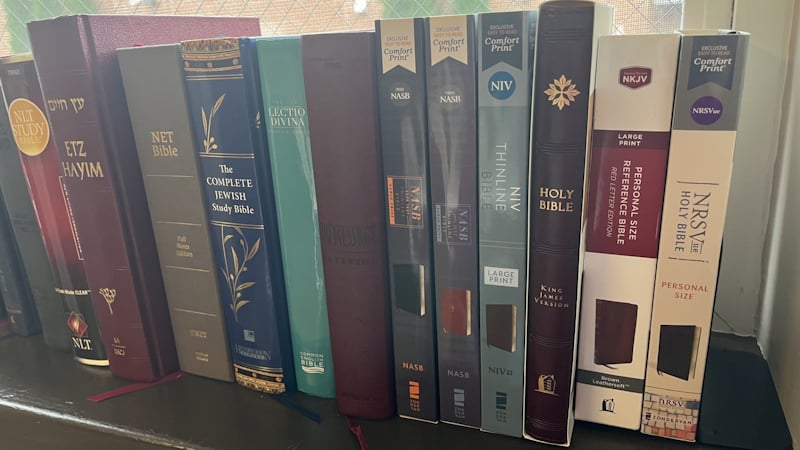 Bible Translations Shelf. Photo by Jeff McLain.
