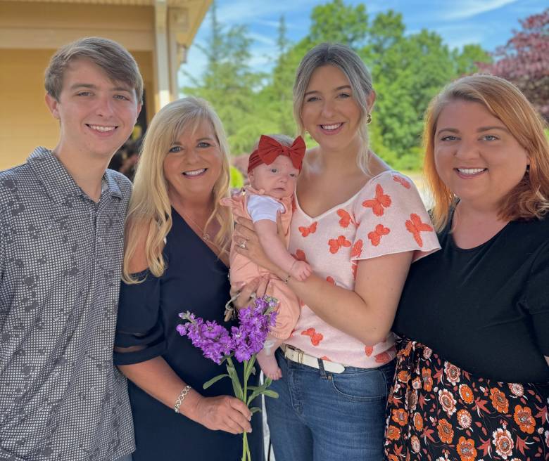 Mother's Day Picture at Church with my children and new granddaughter!