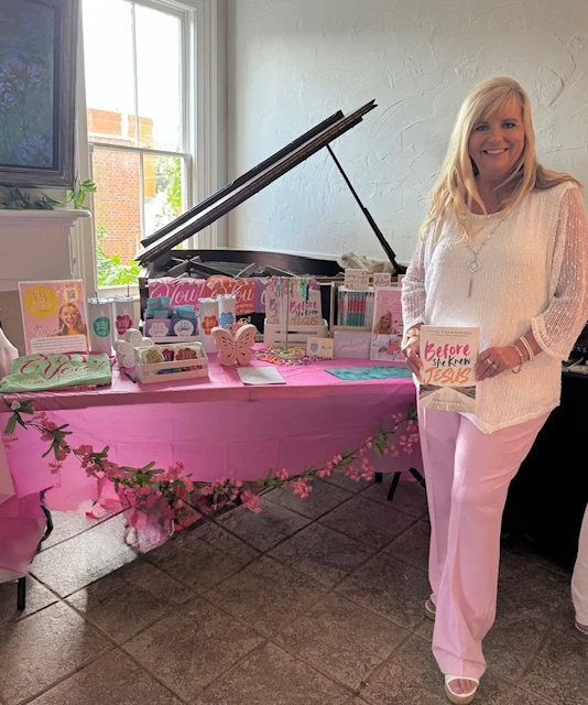 Teresa's author table at Bloom Again event