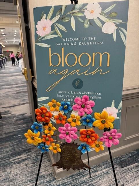 Bloom Again Virginia Beach welcome sign for the gathering.