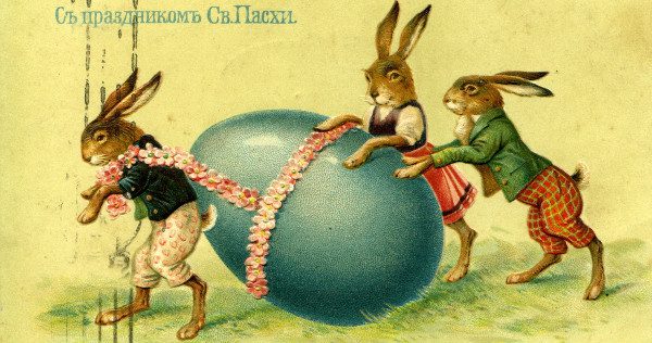 Old Russian Easter Postcard, from Wikimedia.  