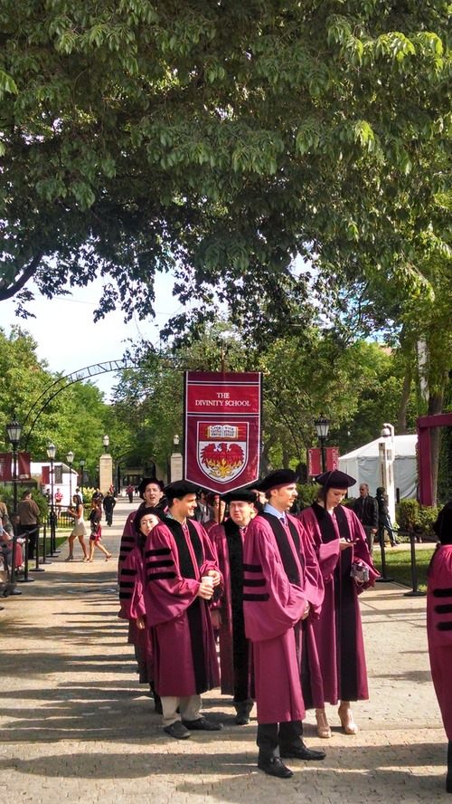 A group of PhD graduates at the University of Chicago commencement in 2014