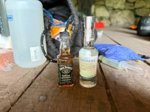 It was a nice evening at camp, my daughter gave these to me before I went on my trip. It would happen that one of the other shelter mates would have some 12 year aged Scotch that we all shared.