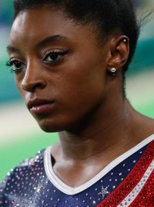 Cropped image of Simone Biles at Brazilian competition