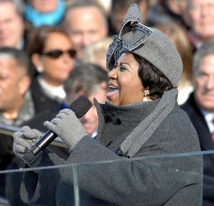 Aretha Franklin sings "My Country 'Tis Of Thee'" at the U.S. Capitol during the 56th presidential inauguration in Washington, D.C., Jan. 20, 2009 | courtesy of Cecilio Ricardo, U.S. Air Force | Creative Commons Wikimedia
