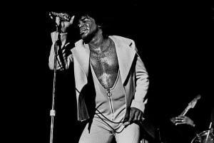 James Brown performing in the Musikhalle of Hamburg, in February 1973 | courtesy of Heinrich Klaffs | Creative Commons, Wikimedia