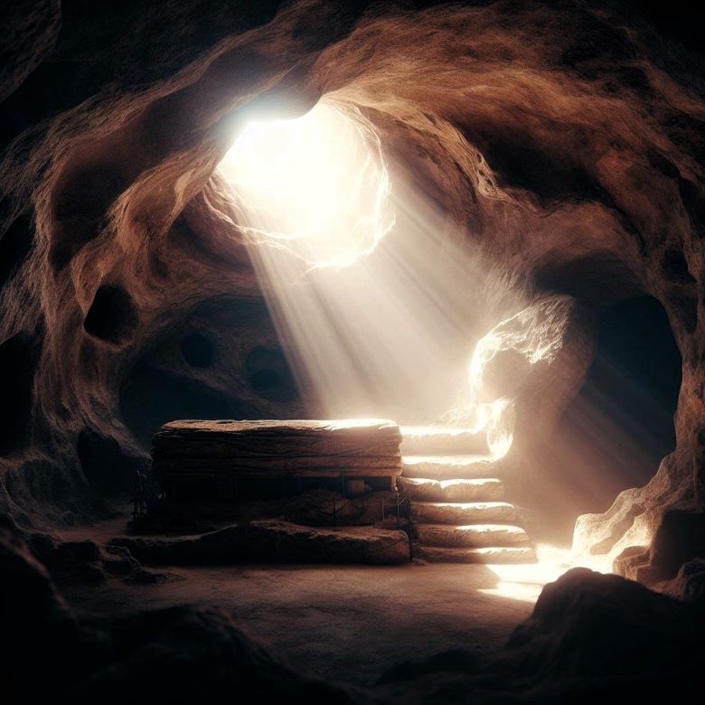 The empty tomb on Easter morning