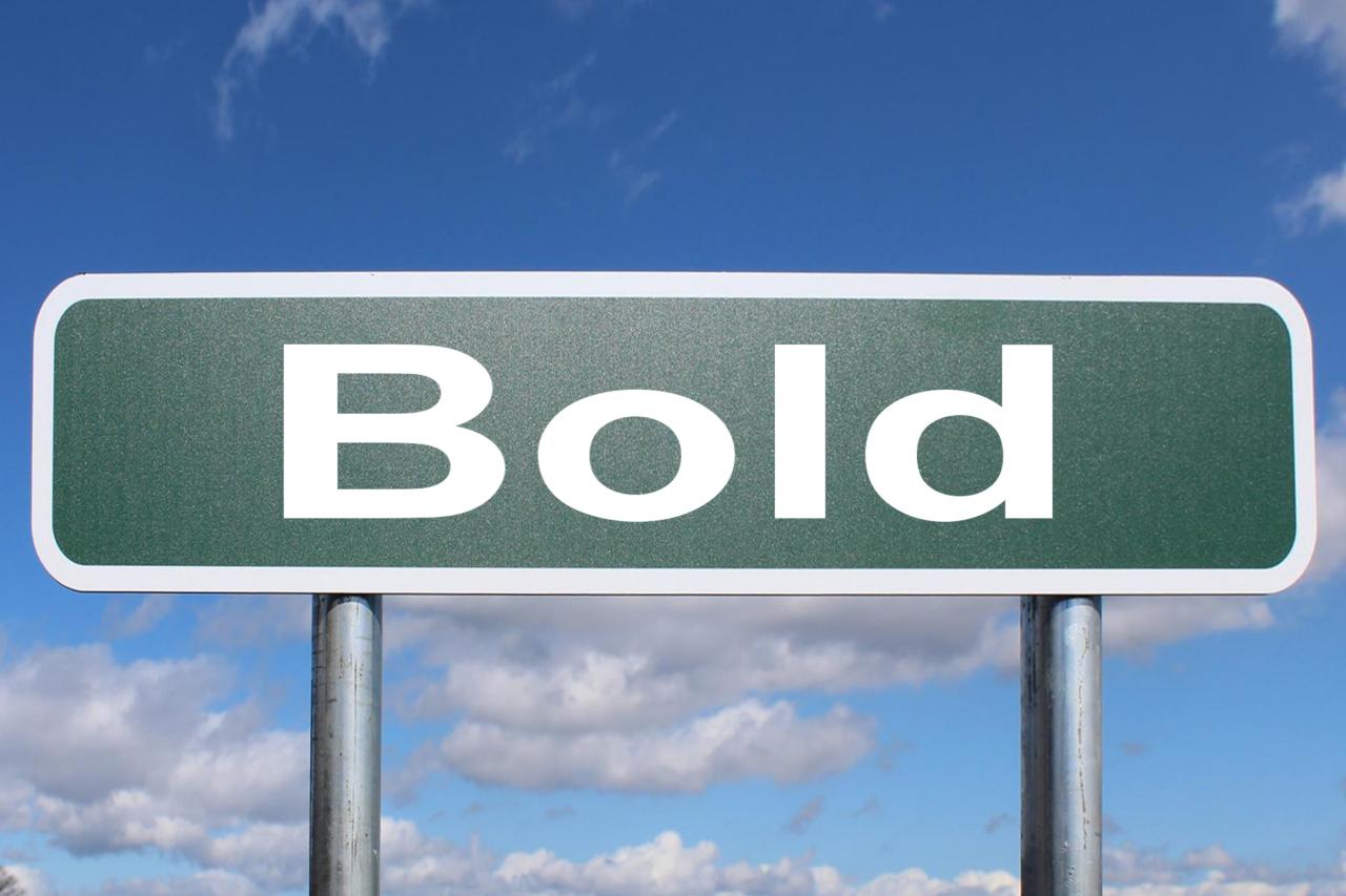Road sign reading "Bold"
