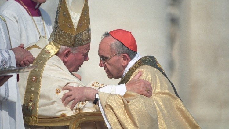Pope John Paul II and Cardinal Bergoglio