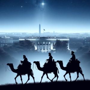 The 3 Wise Men riding away from the White House