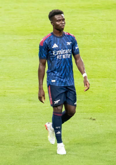 Bukayo Saka with Arsenal in 2025.
