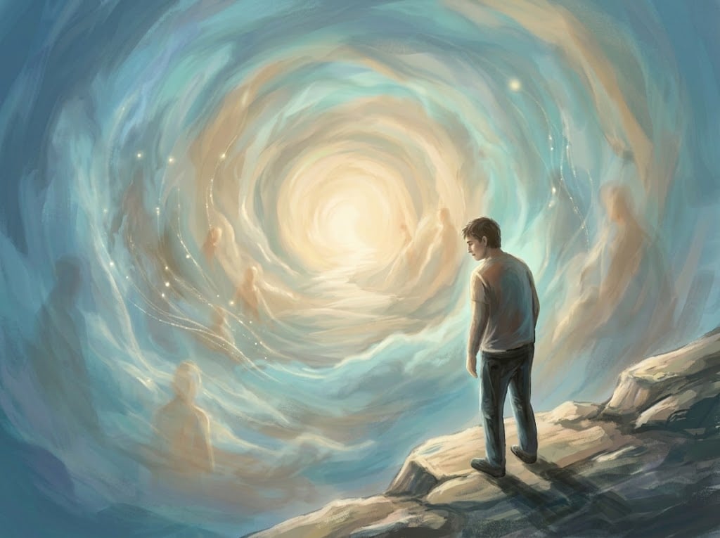We are eager to embrace any belief system that promises that we can conquer death and experience eternal life. Immage from Gemini/Ai-generated, in the oublic domain