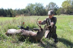 My son's first buck - 2014 - crossbow