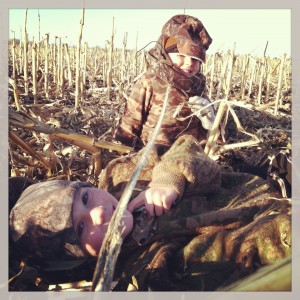 Late season goose hunting with the kids.