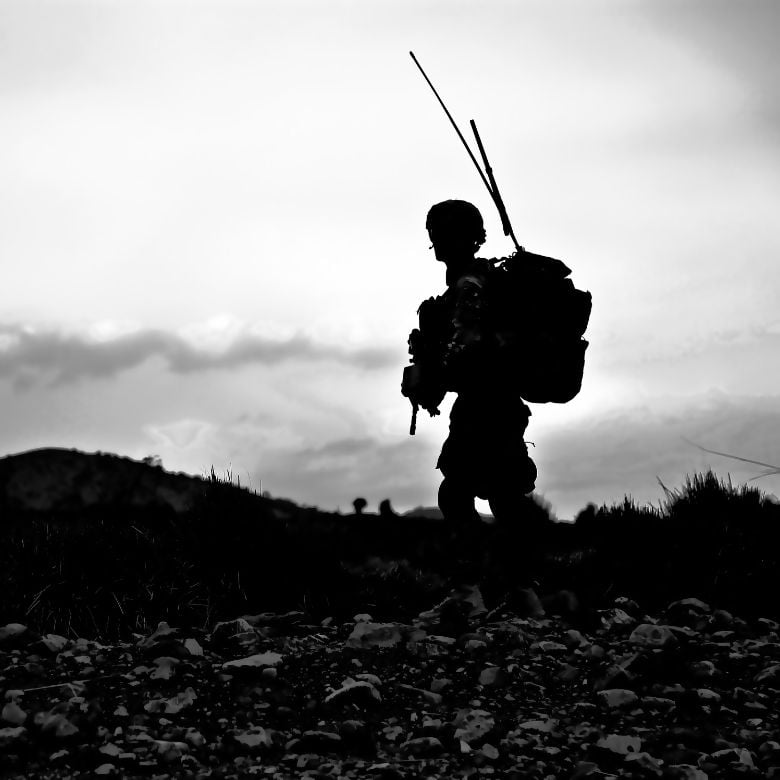 A soldier in a field
