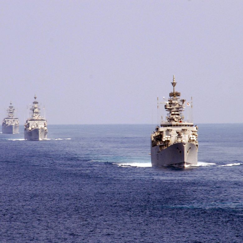 Naval Ship in the ocean