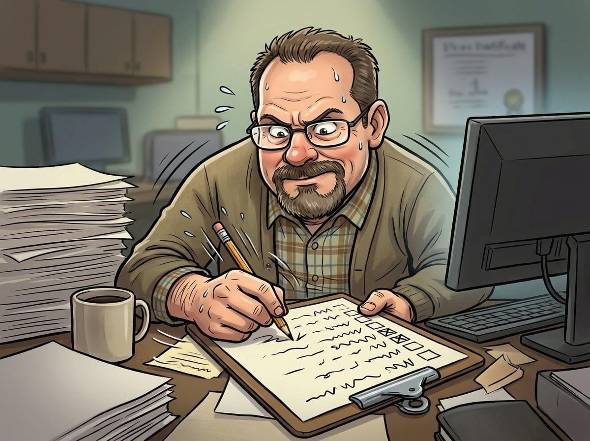 Cartoon Image of the author making a list generated by Google Gemini
