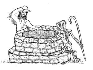Skeleton at well by Benjamin Raven Pressley