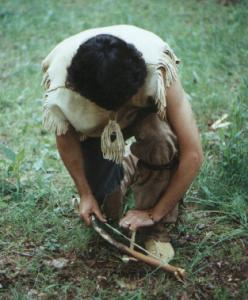 Benjamin Raven PressleyMaking fire with bow drill