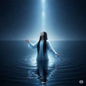woman standing in water