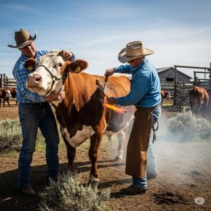 cow being branded