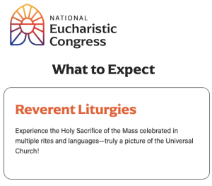 Screen capture of the National Eucharistic Congress website