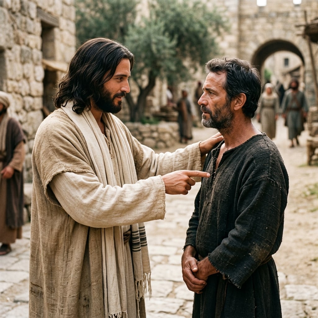 Jesus instructs a man to correct his brother when he errs