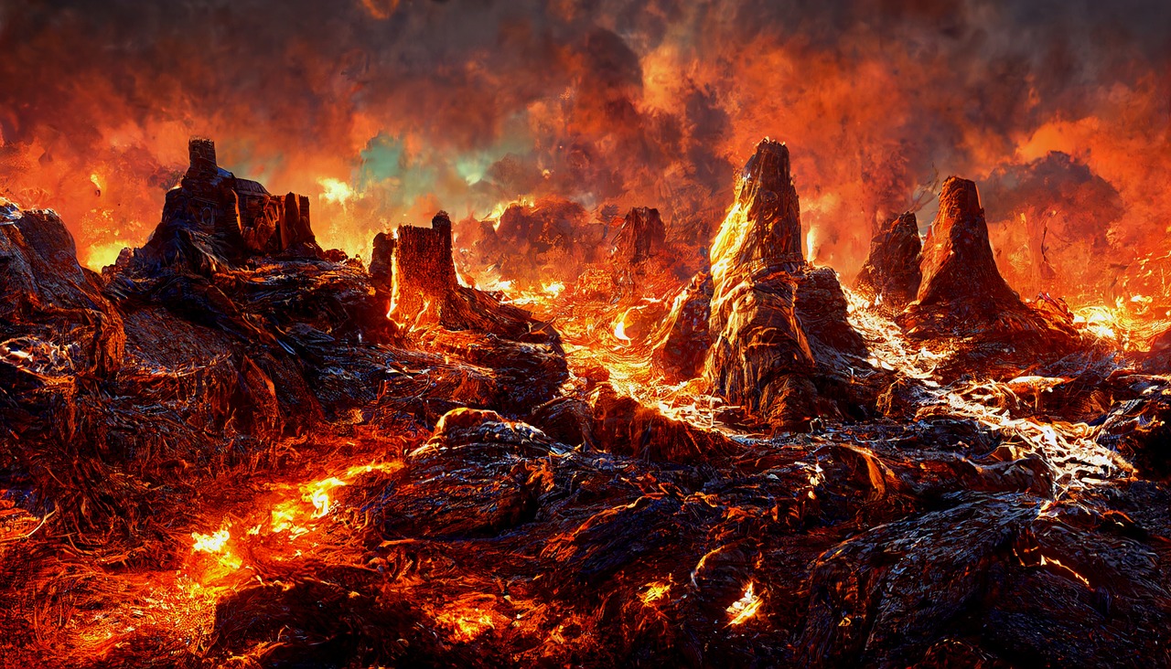 Fiery Landscape of Hell