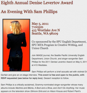 Levertov Award - Sam Phillips