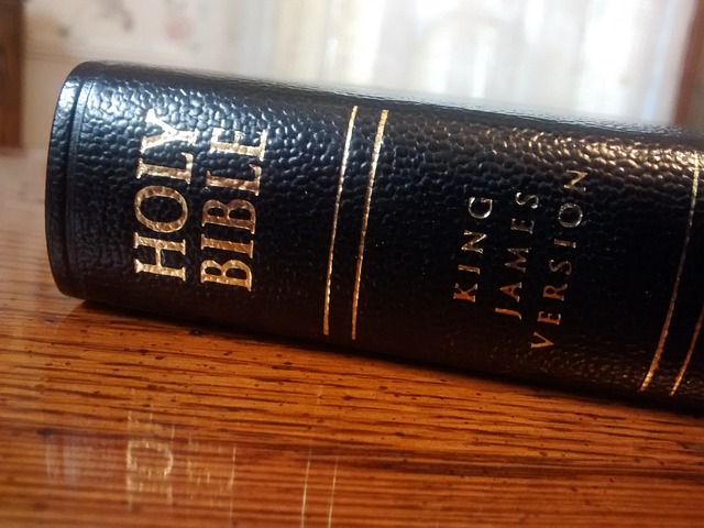 Bible sitting on a table