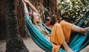 Woman resting in nature