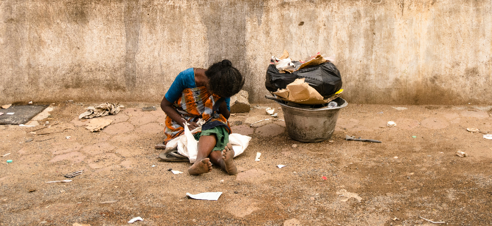 Image of an individual in poverty social justice