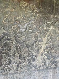 Image of mural on the walls of Angkor Wat