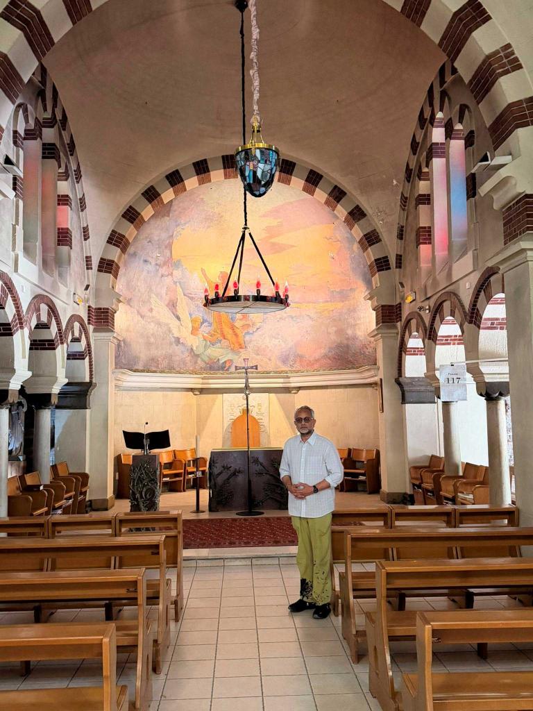 Author, inside the Chapel des Hotes at the base of Sainte Baume Massif