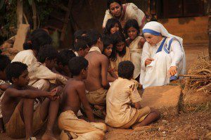 One of the first things M Teresa did when she began the Missionaries of Charity was to teach the children of the slums to read. Photo courtesy of thelettersfilm.com 