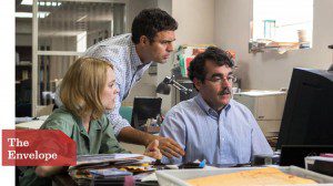 Rachel McAdams, Mark Ruffalo, center, and Brian d’Arcy James play Boston Globe journalists documenting sex abuse by priests in "Spotlight." (Kerry Hayes / Open Road Films via AP)