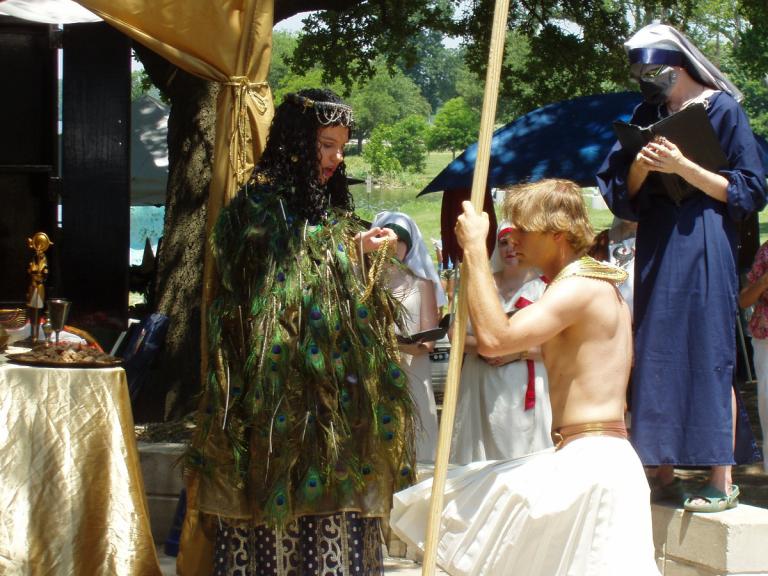 Isis gives her magic to Horus - Egyptian Summer Solstice 2009